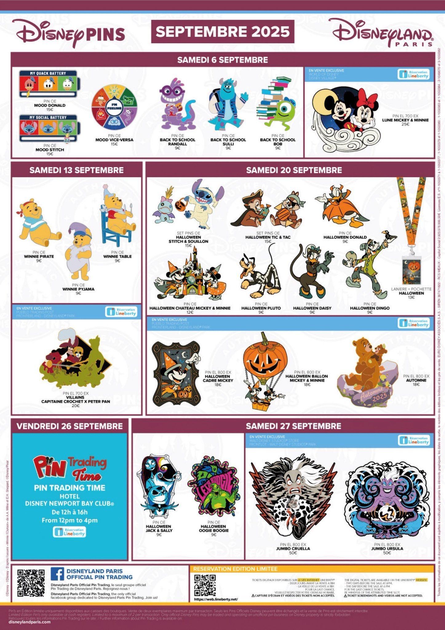 Poster met Disneyland Paris pins september 2025
