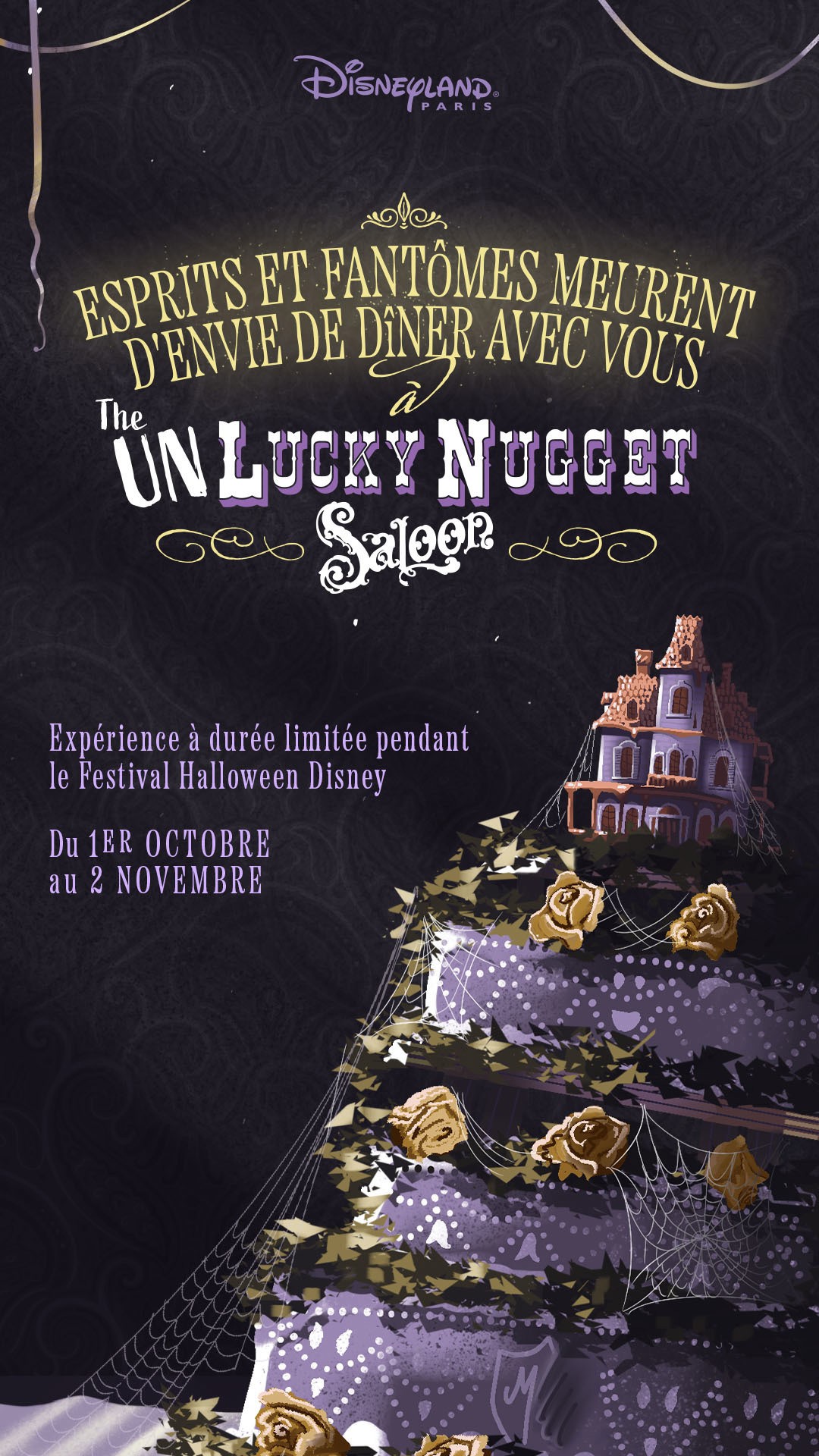 Unlucky Nugget Saloon teaser – Halloween 2025 overlay Disneyland Paris