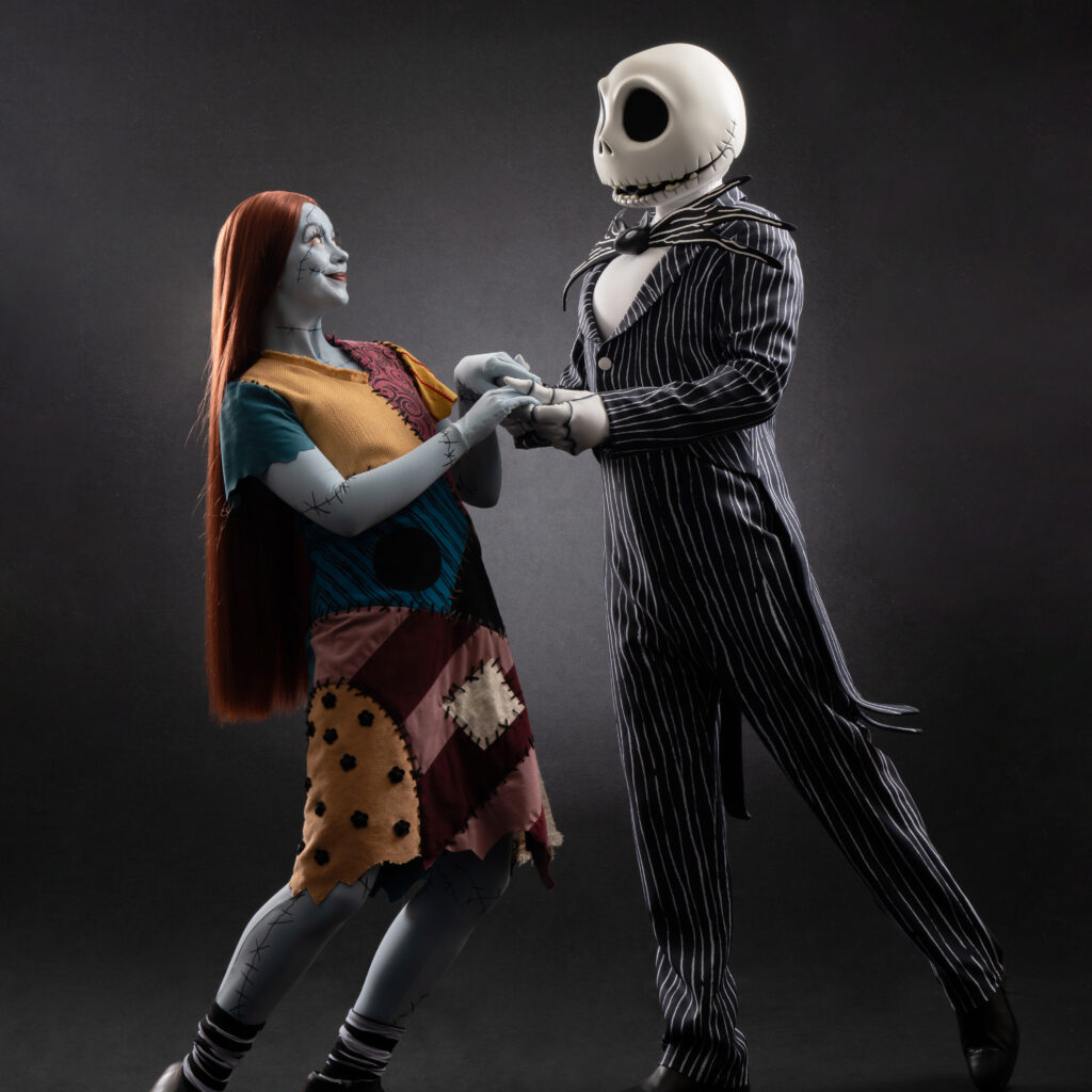 Jack Skellington en Sally tijdens het Halloween-seizoen in Disneyland Paris