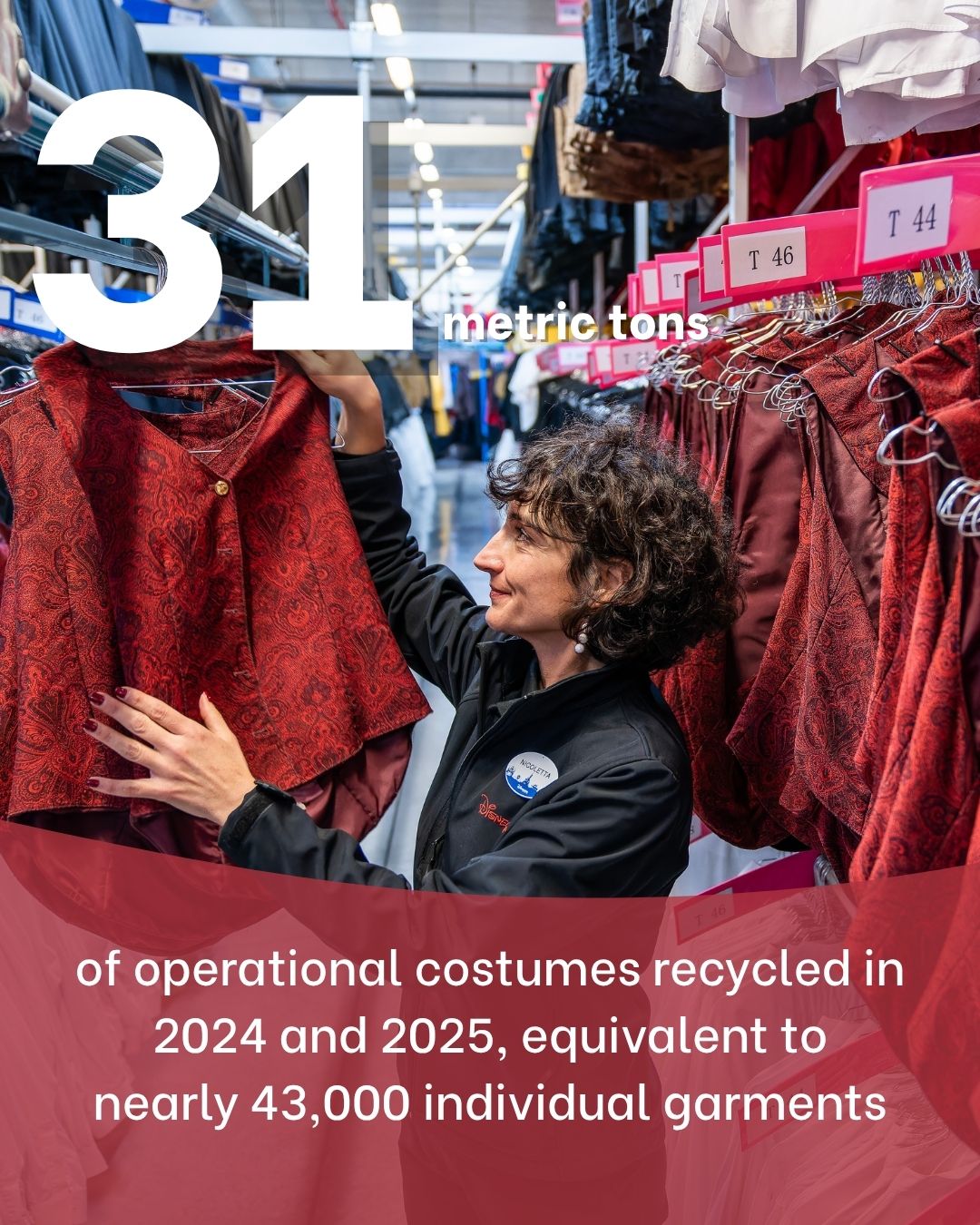 Cast Member kostuums worden gerecycled — 31 ton in 2024 en 2025, bijna 43.000 kledingstukken